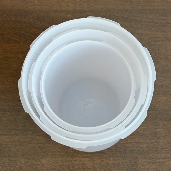 NWOT 3 TUPPERWARE FROSTED CLEAR NESTING CANISTERS NO SEALS - Picture 2 of 9